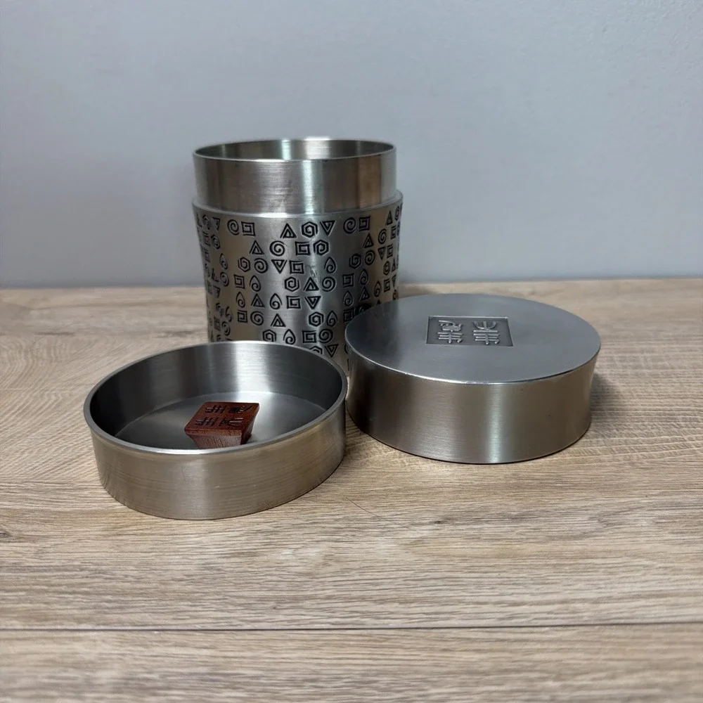 Royal Selangor Five Elements Pewter Tea Coffee Caddy Freeman Lau Double Lid